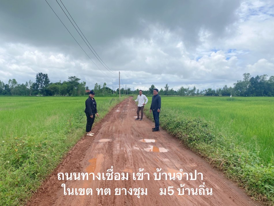วันที่ 15 กันยายน 2569 นสยสุมิตร มาบุญ รองนายกเทศมนตรีตำบลยางชุม พร้อมด้วย นางสาวรัชนี บุบผาชื่น รองนายกเทศมนตรีตำบลยสงชุม นายประกาศ สีหานาวี นายช่างโยธาฯ ออกสำรวจพื้นที่ หมู่ 5 บ้านถิ่น หมู่ 6 บ้านจุ้ม เพื่อเตรียม ไถเกตเกลี่ย ให้ประชาชนได้สัญจร ในช่วงเก็บเกี่ยว พืชพันธ์
