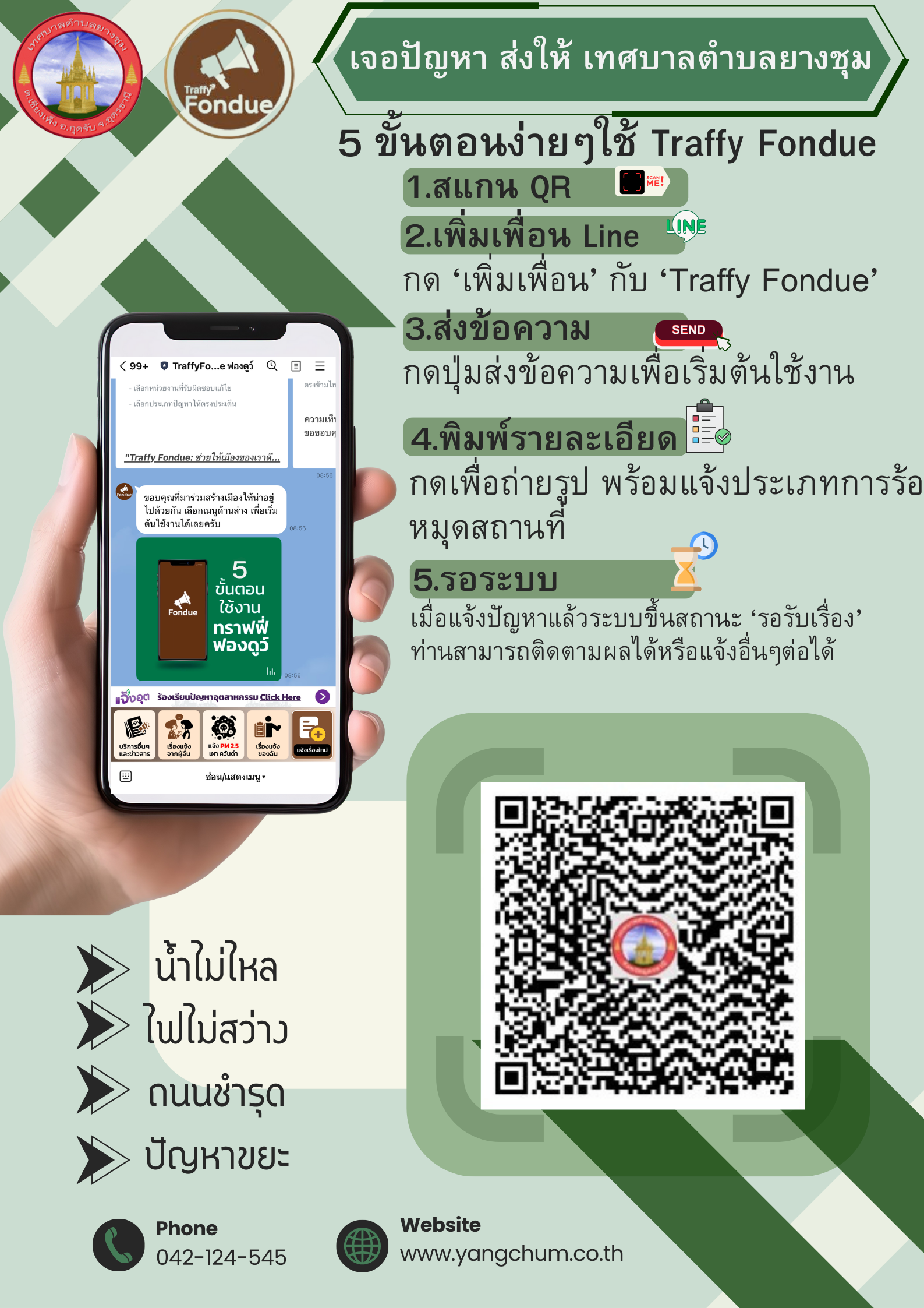 ขั้นตอนแจ้งปัญหาหรือข้อร้องเรียน ผ่าน Traffy Fondue